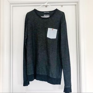 Lightweight Color Block Pocket Sweater